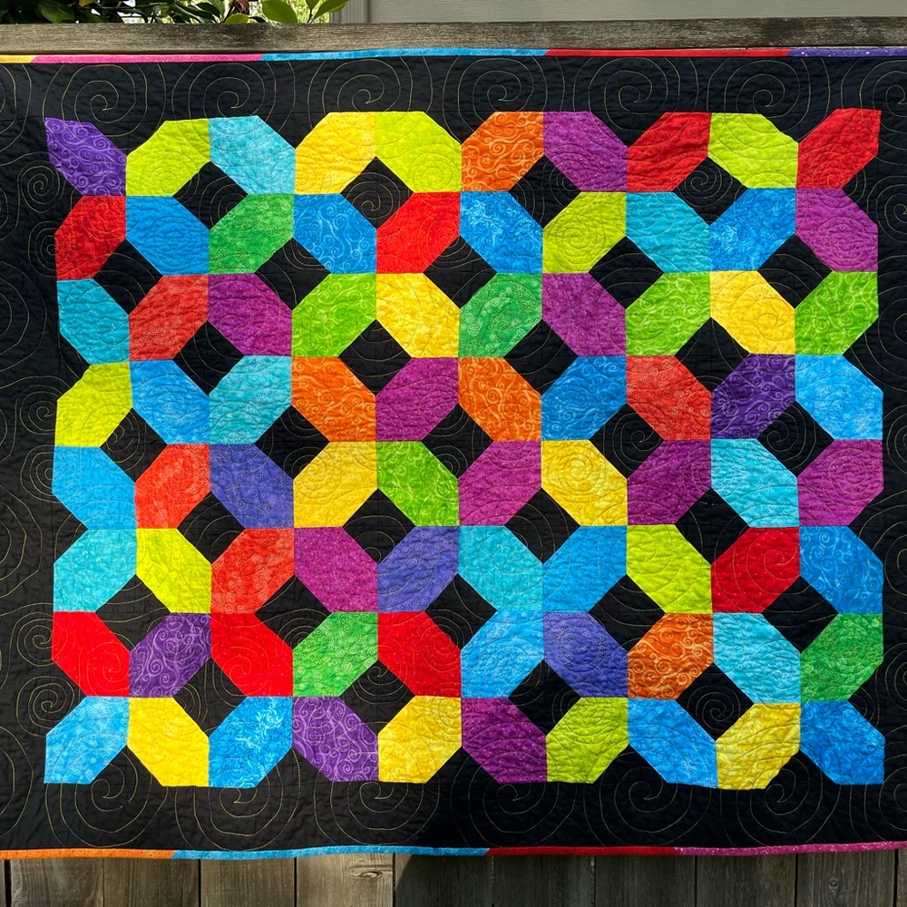 Handmade Geometric Lap Quilt